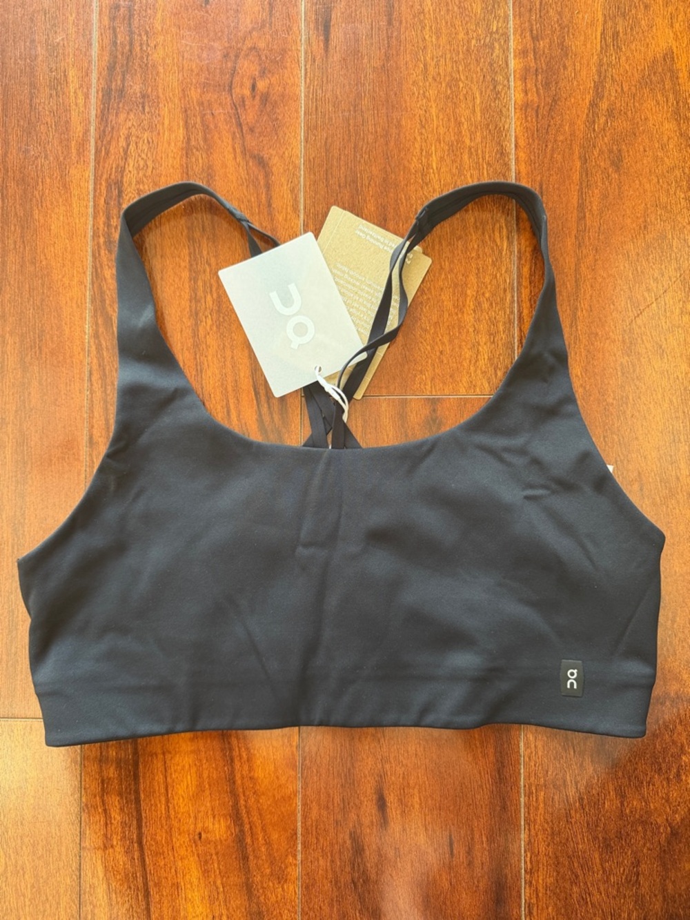On Running Black Sports Bra with Thin Crossback Straps size medium